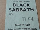 BLACK SABBATH Original Vintage Used Concert Ticket Brighton Dome 1972 RARE Ozzy