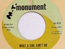 HANGMEN What A Girl Can’t Do MONUMENT 45 garage punk ORIG. 1965 promo VG++ 7”