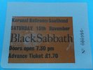 BLACK SABBATH Original Vintage Concert Ticket 1970s RARE Ozzy Osbourne Kursaal