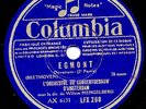 Beethoven: Overture Egmont Willem Mengelberg Concertgebouw Orchestra 78 rpm