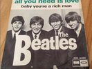 THE BEATLES *ALL YOU NEED IS LOVE* 1967 SPANISH 45 DSOL 66.080