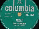 CLIFF RICHARD   MOVE IT b/w SCHOOLBOY   COLUMBIA 78 RPM E EXCELLENT GRADE