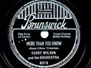 BILLIE HOLIDAY / TEDDY WILSON / 1939 Brunswick 8319 - More Than You Know