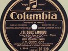78rpm Jazz – Josephine Baker – J'Ai Deux Amours – Columbia DF 229 – E