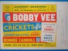 Bobby Vee Crickets Ronnie Carroll Original Concert Handbill Flyer Bradford 1967