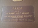 GRIEG QUARTET IN G MINOR 0P27 BUDAPEST STRING QUARTET HMV DB8953-8956