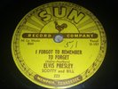 ELVIS PRESLEY -Mystery Train/ I Forgot to remember to forget-SUN 223 78 rpm