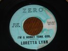 45 RECORD.  LORETTA LYNN.  WHISPERING SEA / I'M A HONKY TONK GIRL.