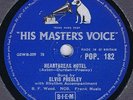 78 Rpm ELVIS PRESLEY Heartbreak Hotel UK 1956