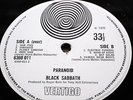 BLACK SABBATH PARANOID VERTIGO MINT AUDIO UK superb Original Large SWIRL Ozzy