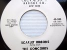 THE CONCORDS doowop promo 45 SCARLET RIBBONS b/w MY DREAMS mint minus F836