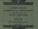 359c.  Nadia Boulanger - Madrigals and Other Works (Monteverdi) - Victor M-496