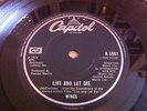 WINGS McCartney BEATLES RARE 80's 'VIRGIN/SOUTHALL' SOLID Dish label LIVE DIE