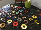 Vintage 70's Green Disk Go Case 45 Record Storage w/ 50 Records Jackson 5 Stones