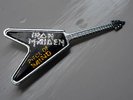 Vintage Iron Maiden pin badge Heavy Rock Guitar circ 1980's Piece of Mind