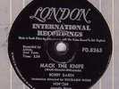 Mack The Knife by Bobby Darin on a rare South African 78rpm 1960