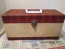 Vintage 45 RPM Wood & Vinyl Double Carrying/Storage Case