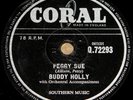 BUDDY HOLLY   PEGGY SUE b/w EVERYDAY   CORAL 78 RPM E EXCELLENT GRADE