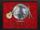 Brian May and Roger Taylor Signed Queen Drum Skin Amazing 3D display with Laser