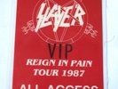 SLAYER Reign In Pain Original Tour 1987 Laminated Concert Pass All Access Crew