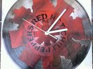 Red hot chili peppers Clock design  Painted records. Handmade stencil.