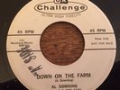 AL DOWNING & THE POE CATS Down On The Farm ROCKABILLY 45 on CHALLENGE promo WLP