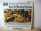 SAX 2526 BACH Matthew Passion Highlights KLEMPERER COLUMBIA B/S STEREO LP EX