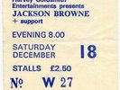 Jackson Browne New Victoria Theatre, London 18/12/76 Ticket #1 ABC