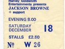 Jackson Browne New Victoria Theatre, London 18/12/76 Ticket #2 DEF