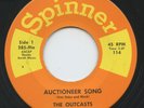 HEAR- Rare Rockabilly/ Surf Instrument 45- The Outcasts- Auctioneer Song-Spinner