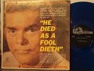 A.A. ALLEN He Died as a Fool Dieth RARE 1969 PRIVATE LP Blue Vinyl XIAN REVIVAL