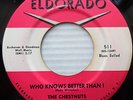 CHESTNUTS w/ Ruby Whitaker 45 WHO KNOWS BETTER THAN I b/w I'M SO BLUE VG+ bb3503
