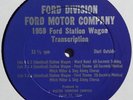 1959 Ford Station Wagon LP Radio Spots Advertising Commercials Transcription