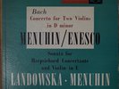 BACH: Concerto for Two Violins/Sonata for Harpsichord/Violin-1953LP MONO MENUHIN