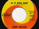 CINDY MALONE Is It Over Baby CAPITOL Northern Soul 45 Hear