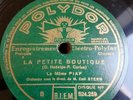 78t La MÔME PIAF 524259 CHAND D'HABITS et LA PETITE BOUTIQUE