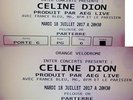 2 places PELOUSE OR   RANG 6 pour CELINE DION à Marseille Velodrome 18 juillet