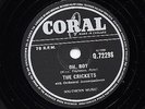 CLASSIC BUDDY HOLLY & THE CRICKETS 78 OH BOY / NOT FADE AWAY CORAL Q 72298 EX-