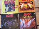 4x AC/DC - TNT, Touch Too Much, Back In Black, Hells Bells  -7 ZOLL -SINGEL 45er