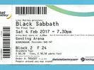 Black Sabbath Used Ticket Final Concert - THE END