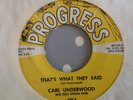 CARL UNDERWOOD-THAT'S WHAT THEY SAID/DON'T EVER STOP-PROGRESS 320. EX.