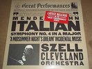 Szell MENDELSSOHN Symphony No.4, A Midsummer Night's Dream - CBS MY 37760 SEALED