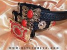 Elvis Style Red and Gold Navajo Western Concho Belt