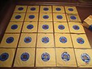 SEEBURG BACKGROUND MUSIC LIBRARY 25 BLUE LABEL 45 RPM RECORDS WITH BOX