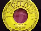 JERRY LEE LEWIS - Great Balls Of Fire / You Win Again - RARE Orig. SUN RECORDS