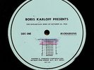 Boris Karloff Presents -1966 Transcription Disc - Hear Sample Cut / Radio Ads