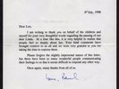 1998 PAUL McCARTNEY signed letter (TLS) about Linda's death Beatles autographed