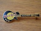 Hard Rock Cafe Madrid Guitar Metal Badge Pin 62mm in Black and Gold