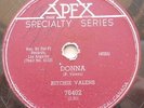 RITCHIE VALENS Donna / La bamba CANADA 1959 ROCK APEX RARE 78 Rpm