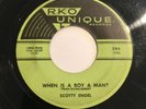 45 RPM SCOTTY ENGEL Scott Walker bros STEADY AS A ROCK When is a boy a man